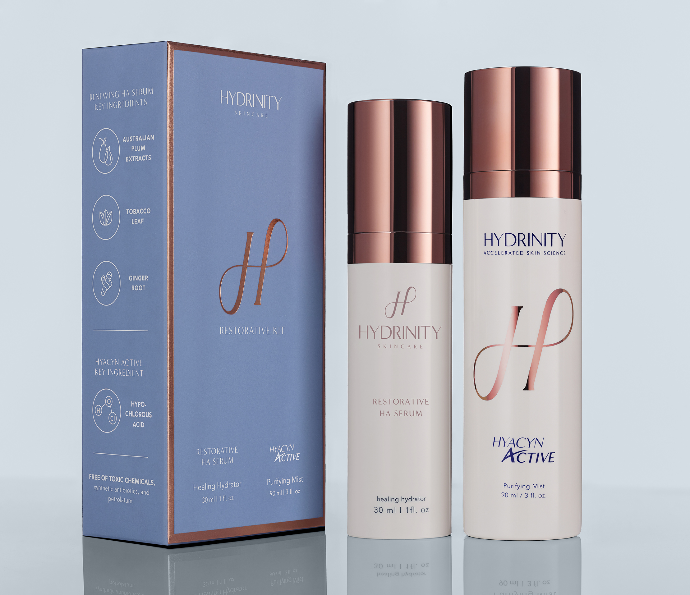 HYDRINITY Restorative Kit zestaw naprawczy Ha Serum 30 ml + mgiełka Hyacyn Active 90 ml