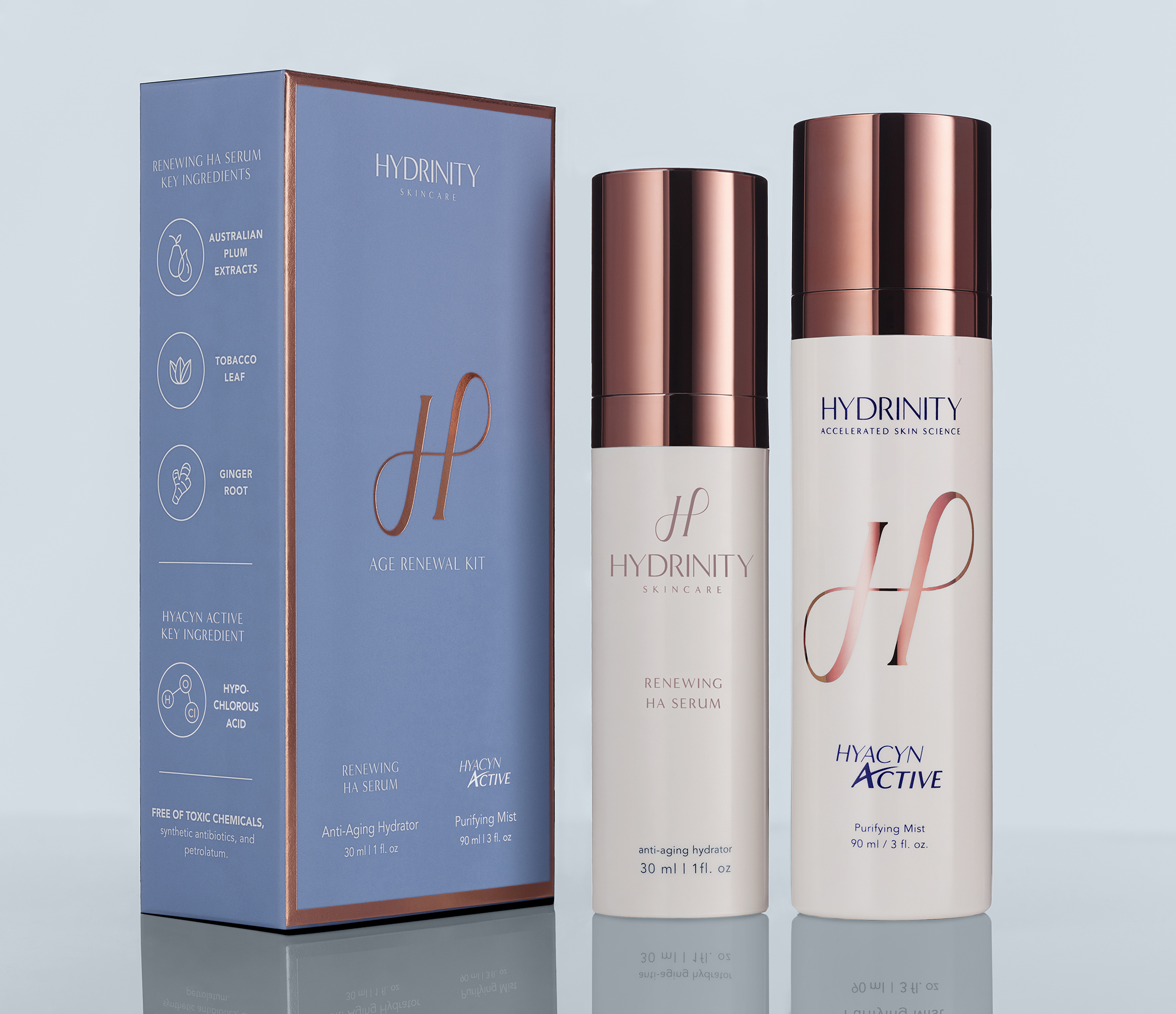HYDRINITY Age Renewal Kit Renewing Ha Serum 30 ml + mgiełka Hyacyn Active 90 ml